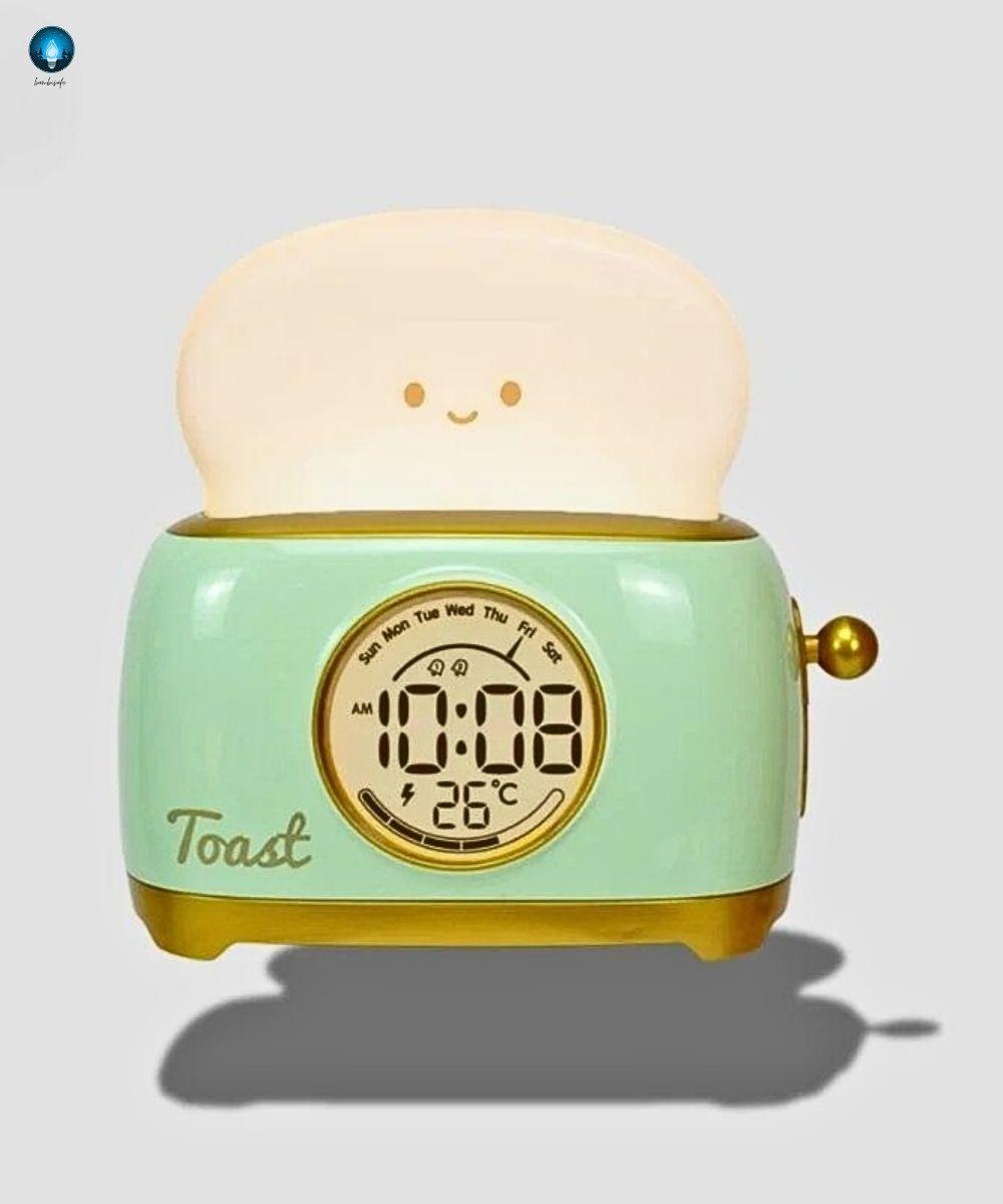 Veilleuse Grille Pain Vert | Clock Alarm | Bambisafe