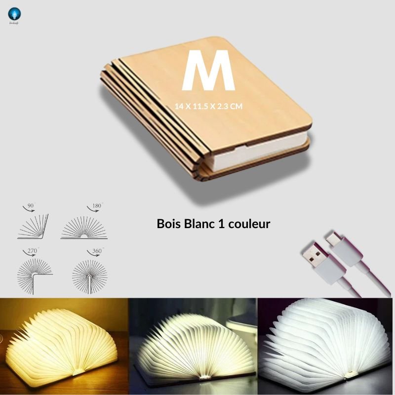 Livre Veilleuse | Bois Blanc Lumière blanche - bambisafe