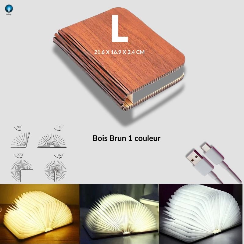 Livre Veilleuse | Bois Brun Lumière blanche - bambisafe