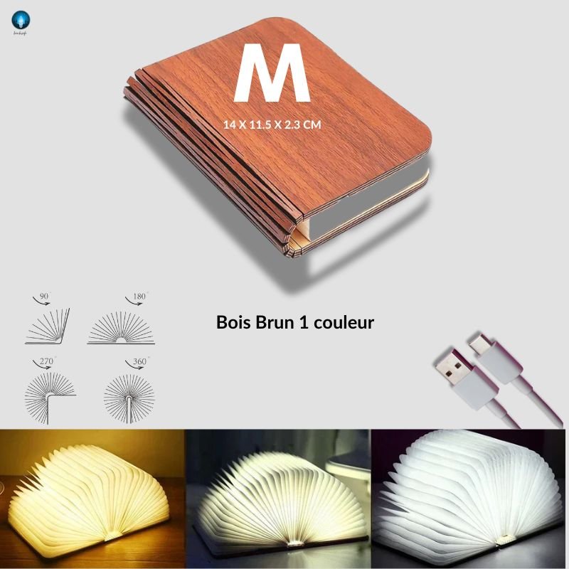 Livre Veilleuse | Bois Brun Lumière blanche - bambisafe
