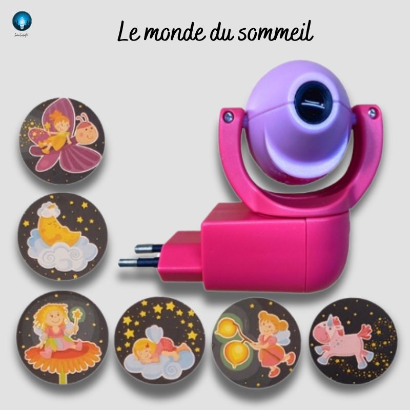 Veilleuse Bébé Projection Plafond | Rose