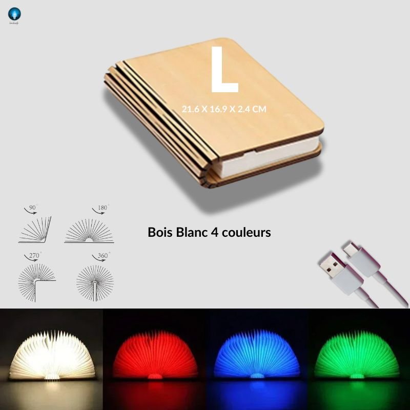 Livre Veilleuse | Bois Blanc Multicolore - bambisafe