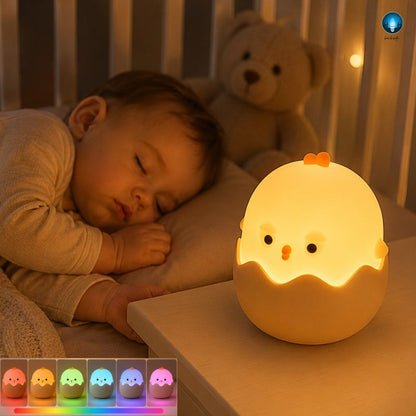 Veilleuse Poussin RGB Rechargeable – Lumière Douce Multicolore pour Bébé