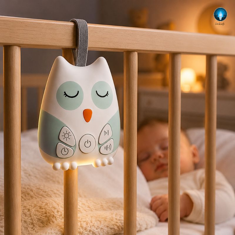 Veilleuse Hibou Bruit Blanc Bébé Rechargeable – 30 Sons Apaisants & Détecteur de Pleurs