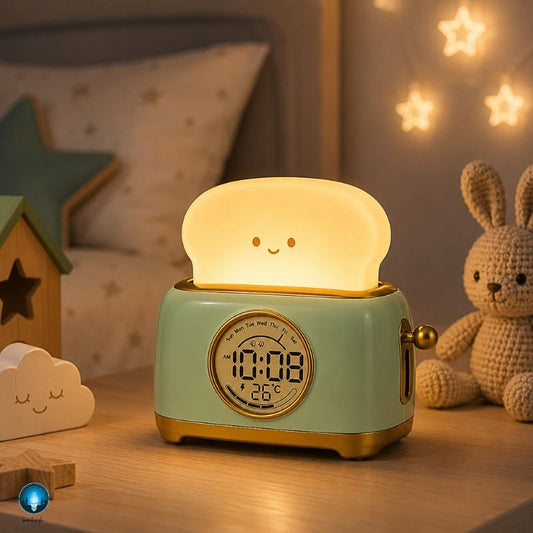 Veilleuse Grille Pain Vert | Clock Alarm | Bambisafe