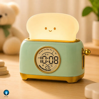 Veilleuse Grille Pain Vert | Clock Alarm | Bambisafe